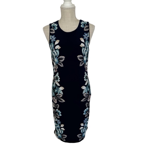 white house black market navy blue dress White House Black Market Dresses | Whbm Navy Blue Keyhole Fit & Flare Pearl Dress 8 | Color: Blue/White | Size: 8